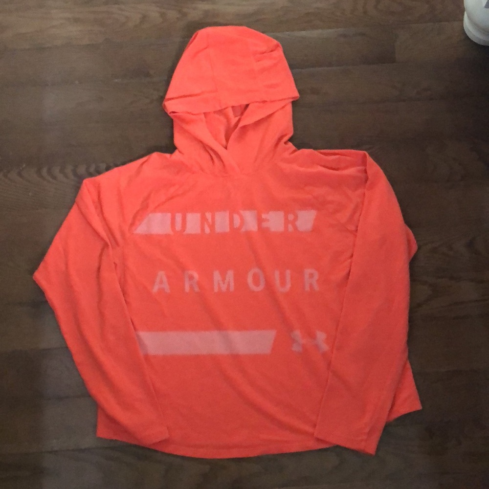 UA loose fit hooded long sleeve - orange